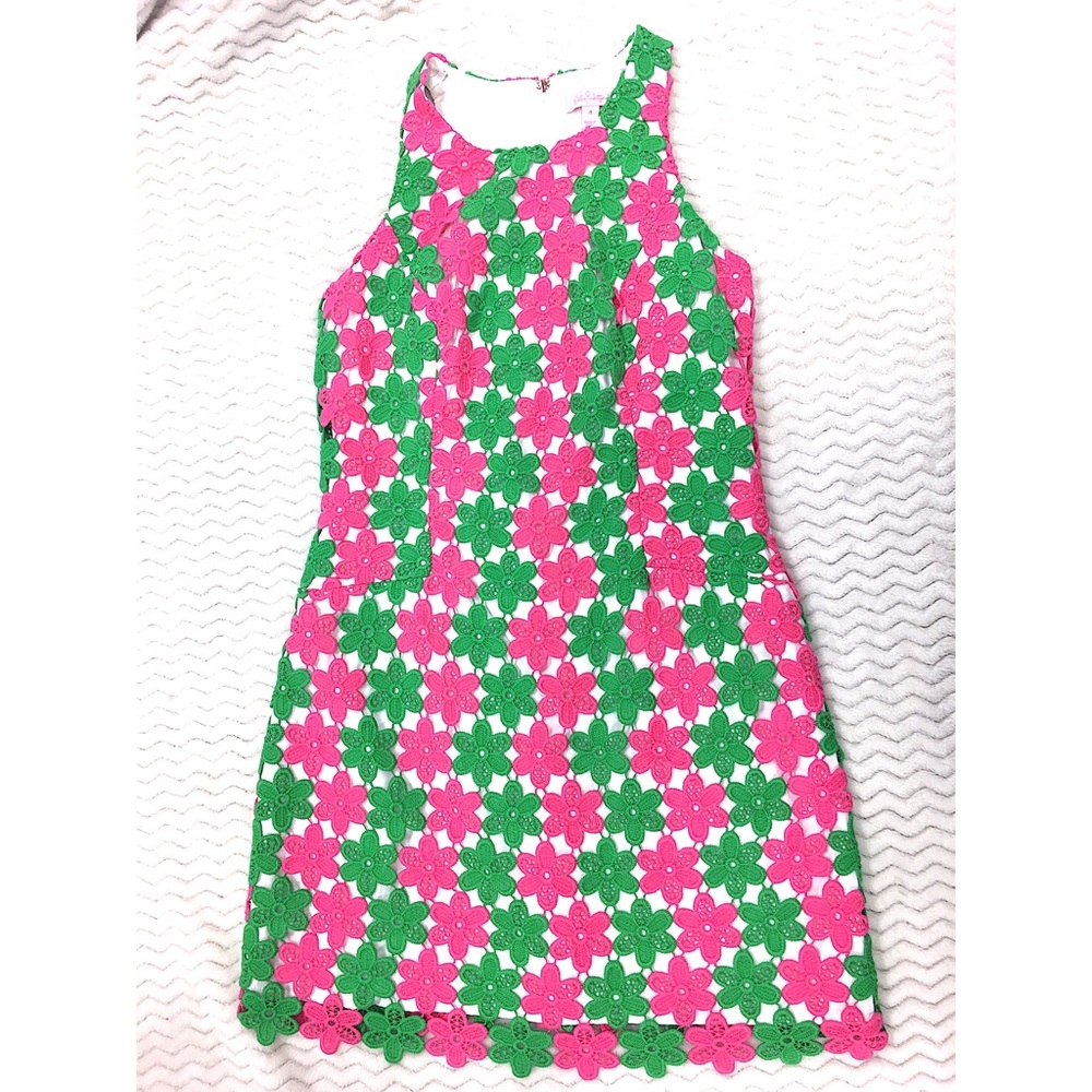 Lilly Pulitzer Pearl Dress Two Tone Lace Size 4